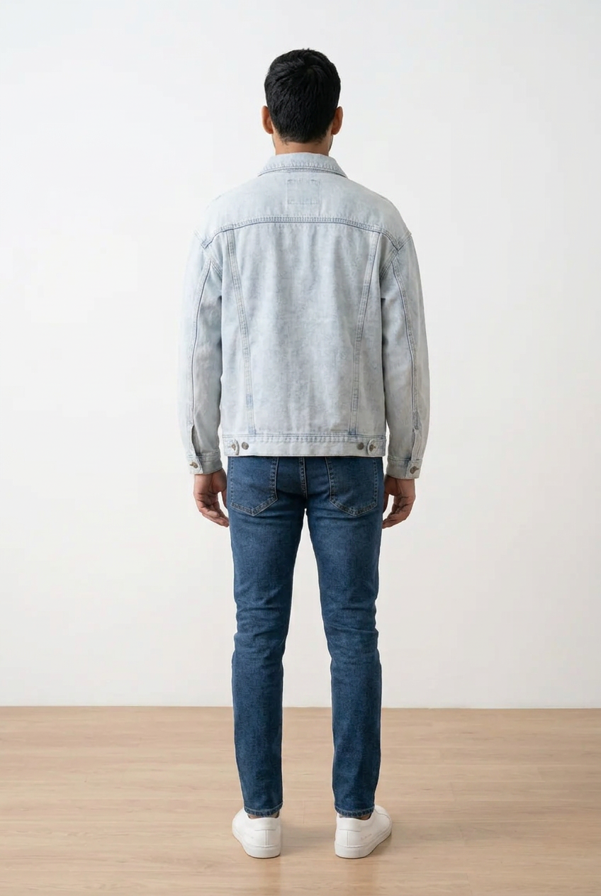 Giubbotto in Denim oversize, con spalla scesa, 100% cotone