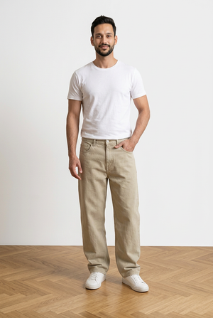 Jeans balloon uomo, 100% cotone, colore azzurre light overdye