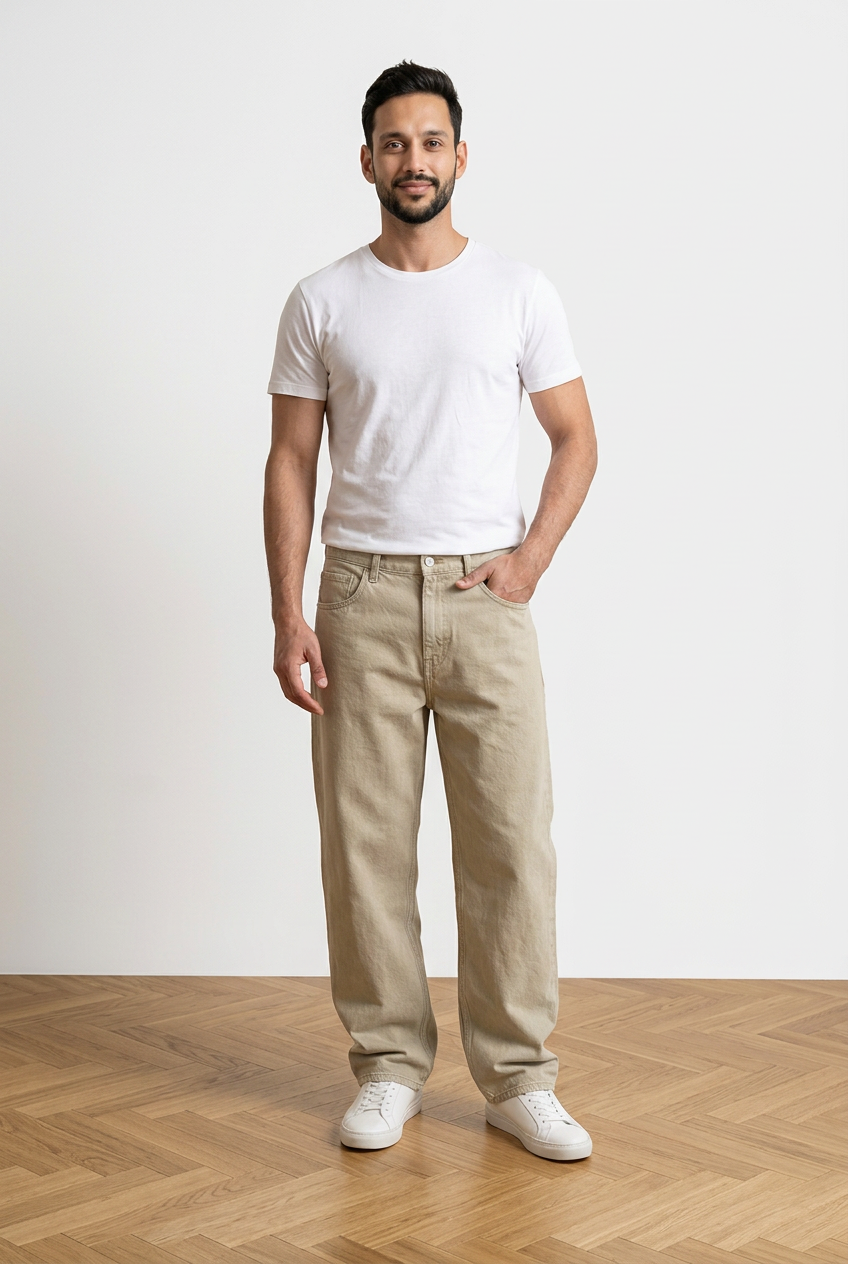 Jeans balloon uomo, 100% cotone, colore azzurre light overdye