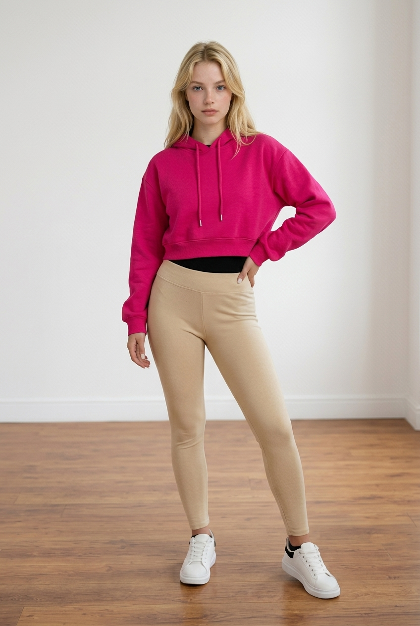 Leggings realizzati con tessuto elasticizzato, imbottiti e a vita alta.
