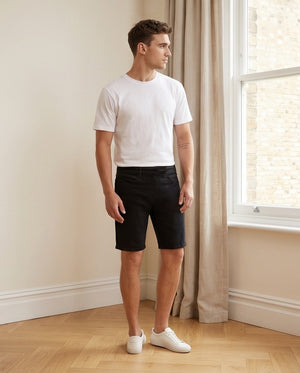 Bermuda in denim nero regular uomo frontale