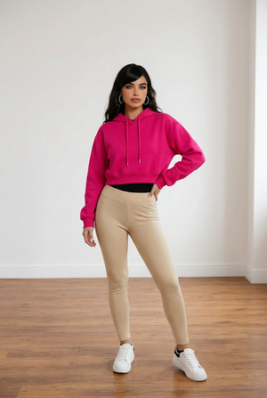 Leggings imbottiti a vita alta in tessuto elasticizzato