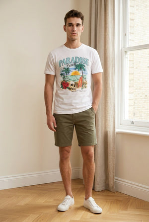 T-shirt bianca uomo indossata fronte